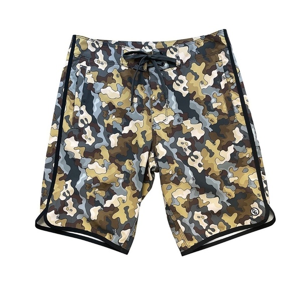 CG Habitats 309 fit OG athletic fit board shorts in candy camo gray - Picture 1 of 11